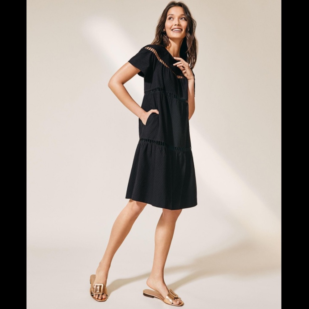 Ann Taylor Dotted Cutout Pocket Dress - XS